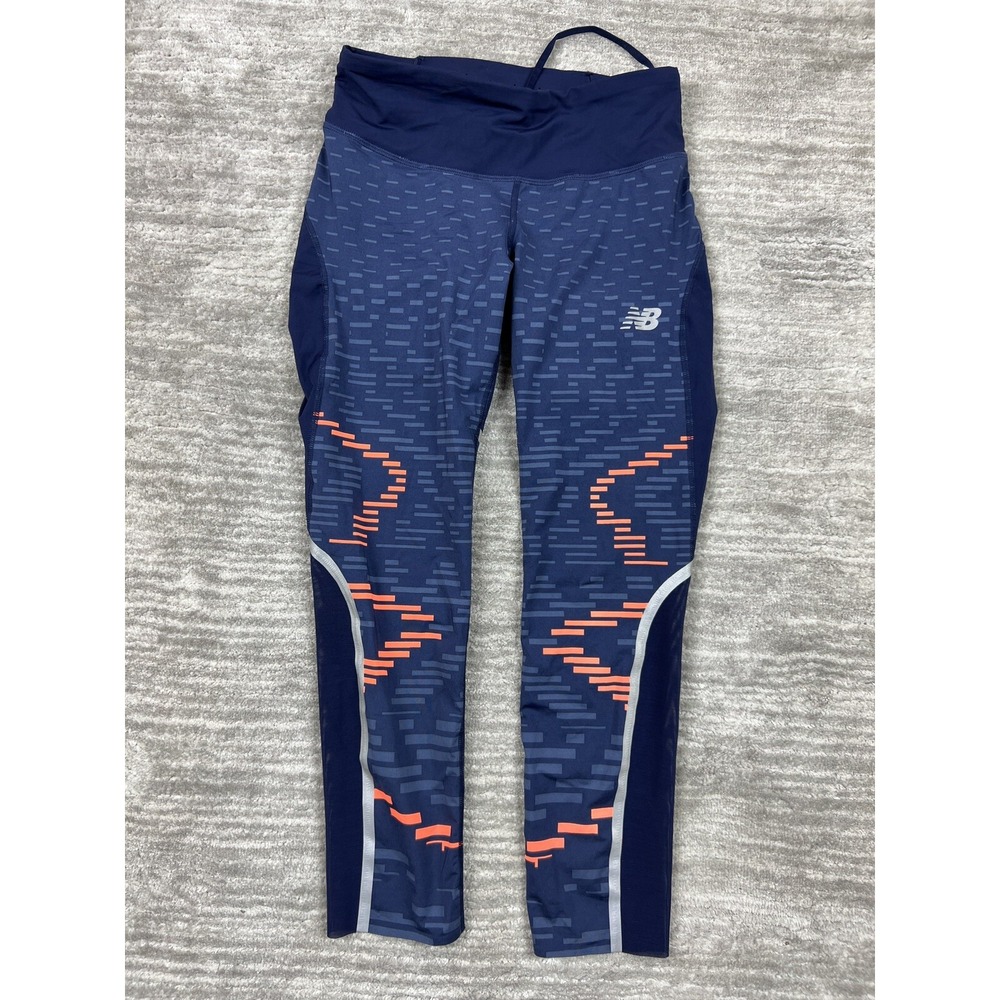 New Balance Leggings Womens‎ Small Navy NB Dry Performance Reflective Mesh